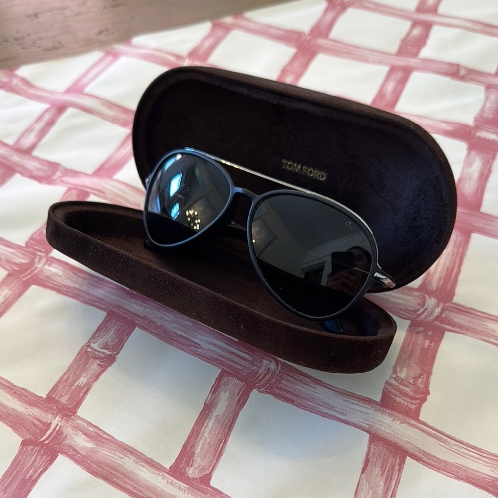 Tom Ford Matte Black Aviator Sunglasses